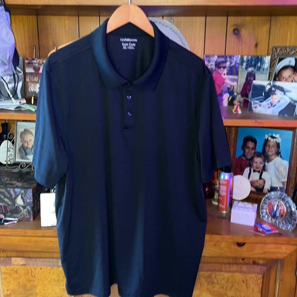 Mens Croft and Barrow Easy Care Black Short Sleeve Polo Shirt -FINAL PRICE-